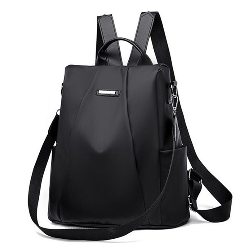 Women's Multifunctional Backpack for School & Travel Casual Solid Color Shoulder Bag with Detachable Strap