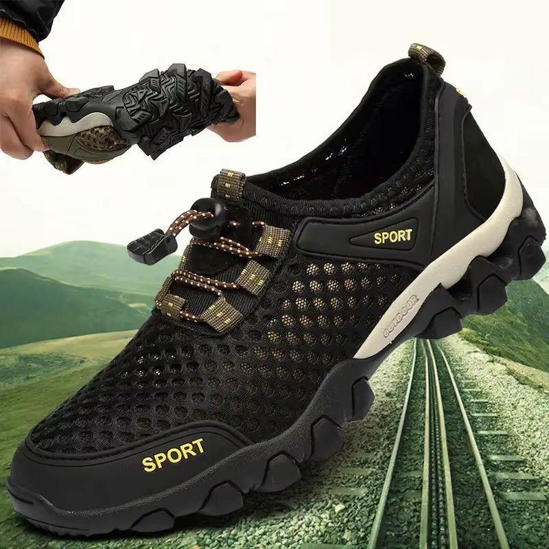 Men's Breathable Mesh Hiking Shoes Lightweight Non Slip Casual Sneakers