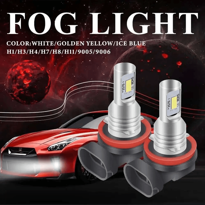 Super Bright LED Headlight Bulbs 6000K White Car Driving Lights 2 Pack
