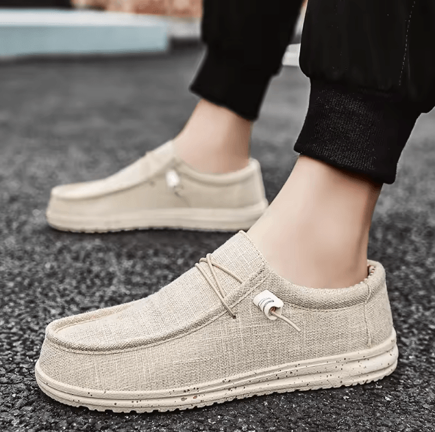 Men Canvas Slip On Casual Shoes Breathable Comfortable Walking Sneakers Plus Size