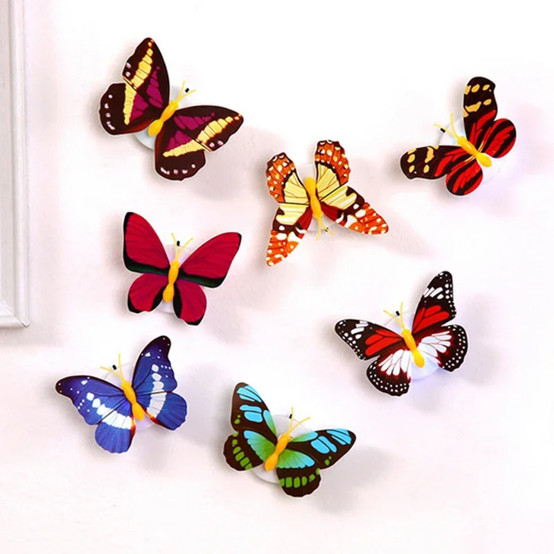 Funny Colorful Glowing Butterfly Light, Ranpo Hot DIY LED Stickable Decorative Wall Light for House, Creative Night Ligh
