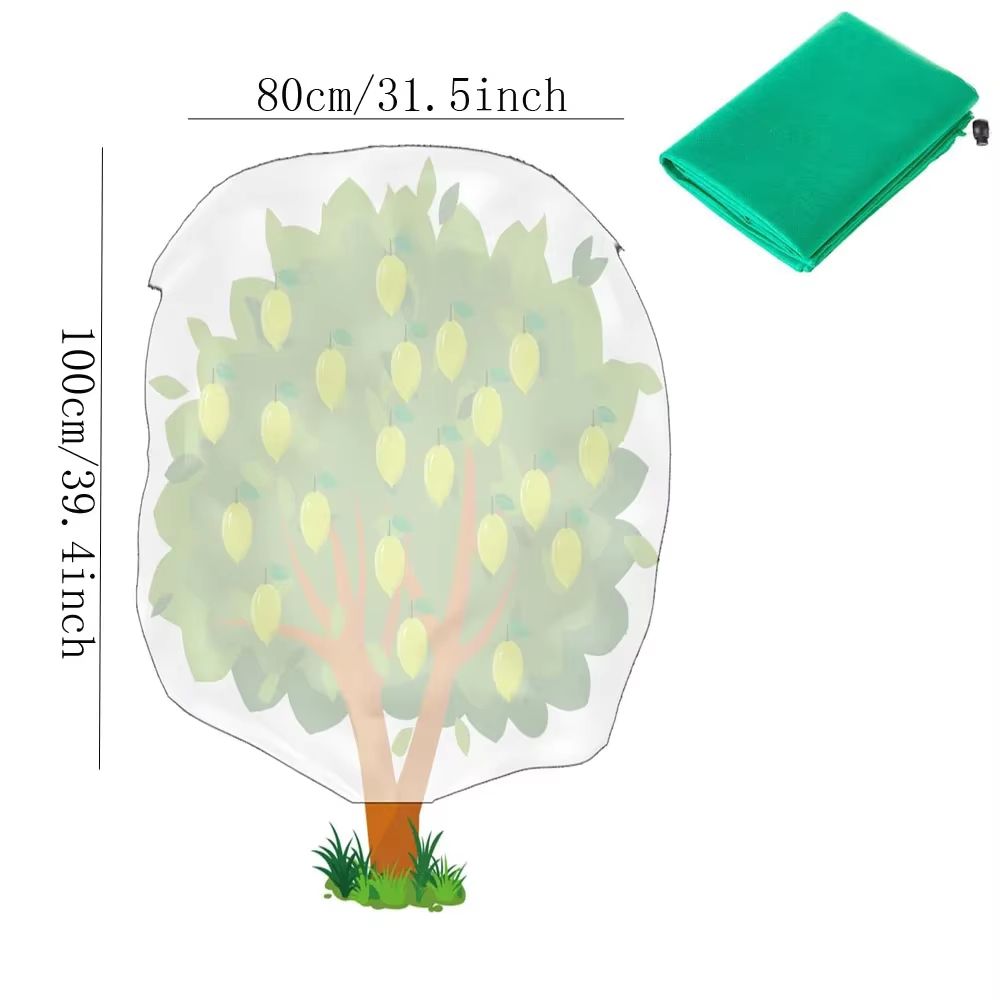 Reusable Frost Protection Plant Cover with Zipper Drawstring Anti Freeze Garden Blanket