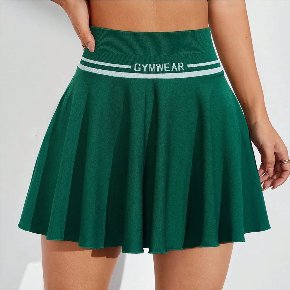 Womens Quick-Dry Tennis Skirt Seamless Stretch Badminton Skirt