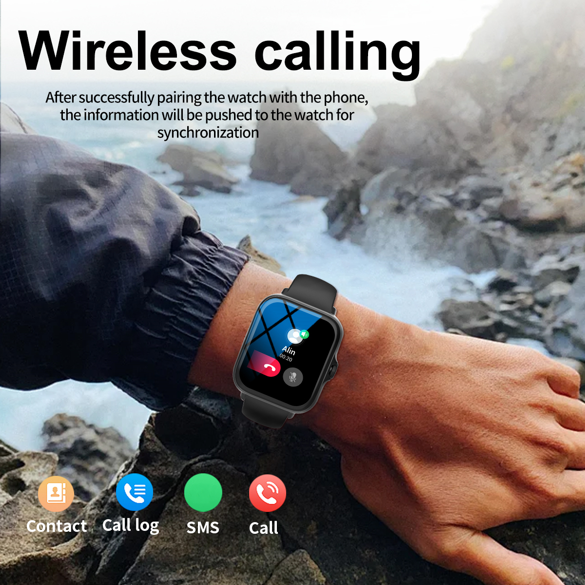 Smart Fitness Tracker with Music Control & Call Alerts for Men & Women Health Pedometer & Calories Monitor Smartwatch