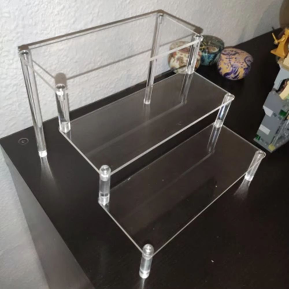 Acrylic Display Stand 1–5 Tier Transparent Rack for Cupcakes, Perfume, Dolls & Collectibles