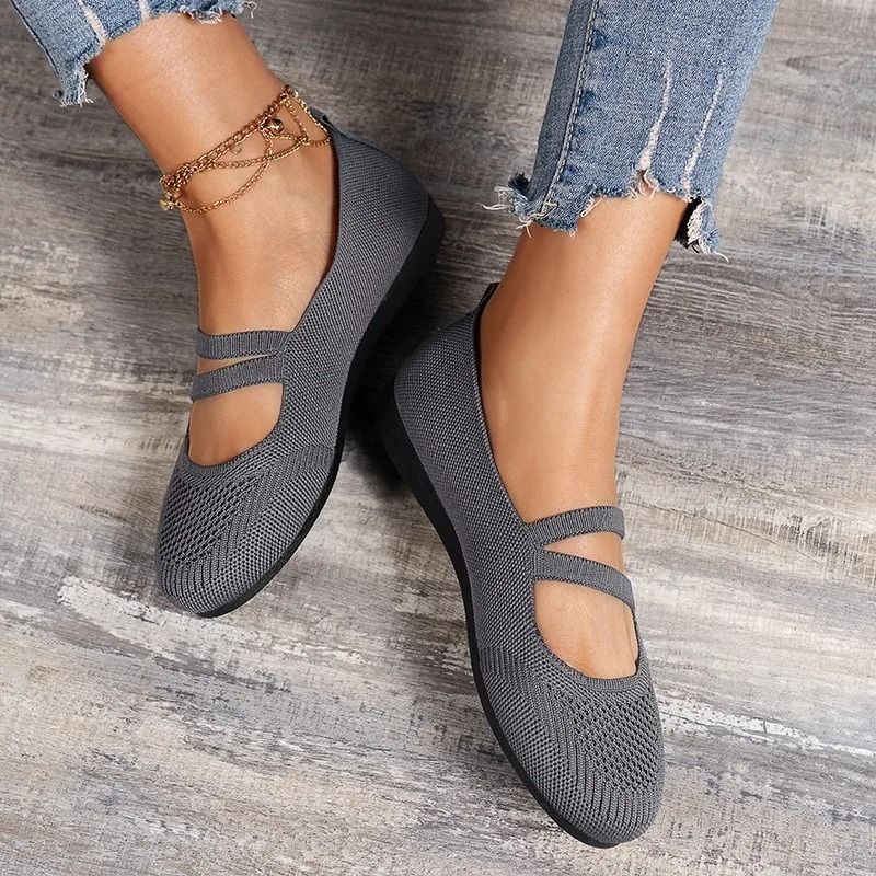 Womens Elastic Knitted Slip On Breathable Loafers Lightweight Street Flats