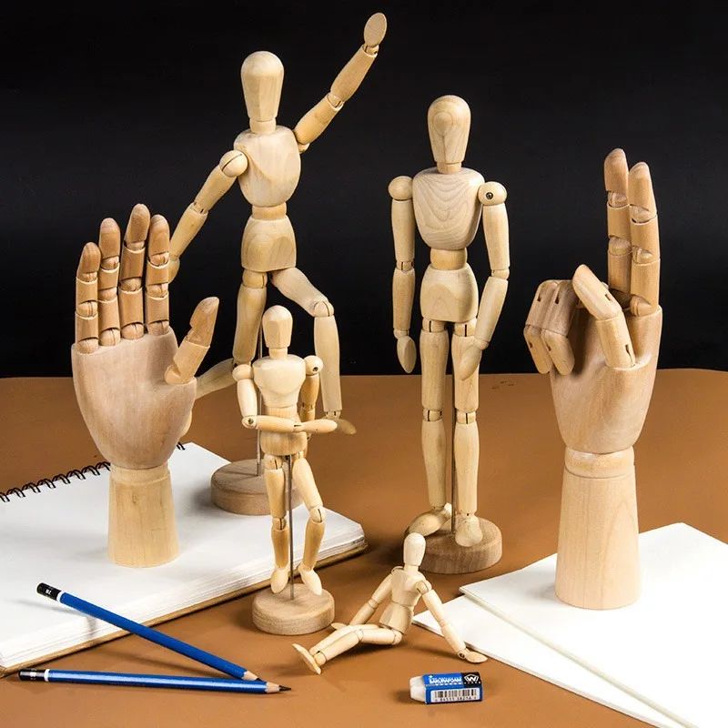 Wooden Artist Mannequin for Drawing - Posable Wooden Mannequin Decor Model