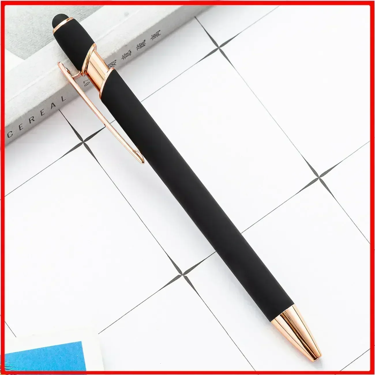 Customized Logo Ballpoint Pen, Personalized Stylus Touch Pen, Engrave Text Metal Pen, Office, School Stationery Supplies