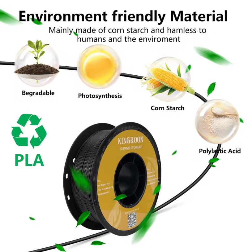 KINGROON 10kg PLA & PETG 1.75mm 3D Printer Filament Bundle – Mixed Colors FDM Material