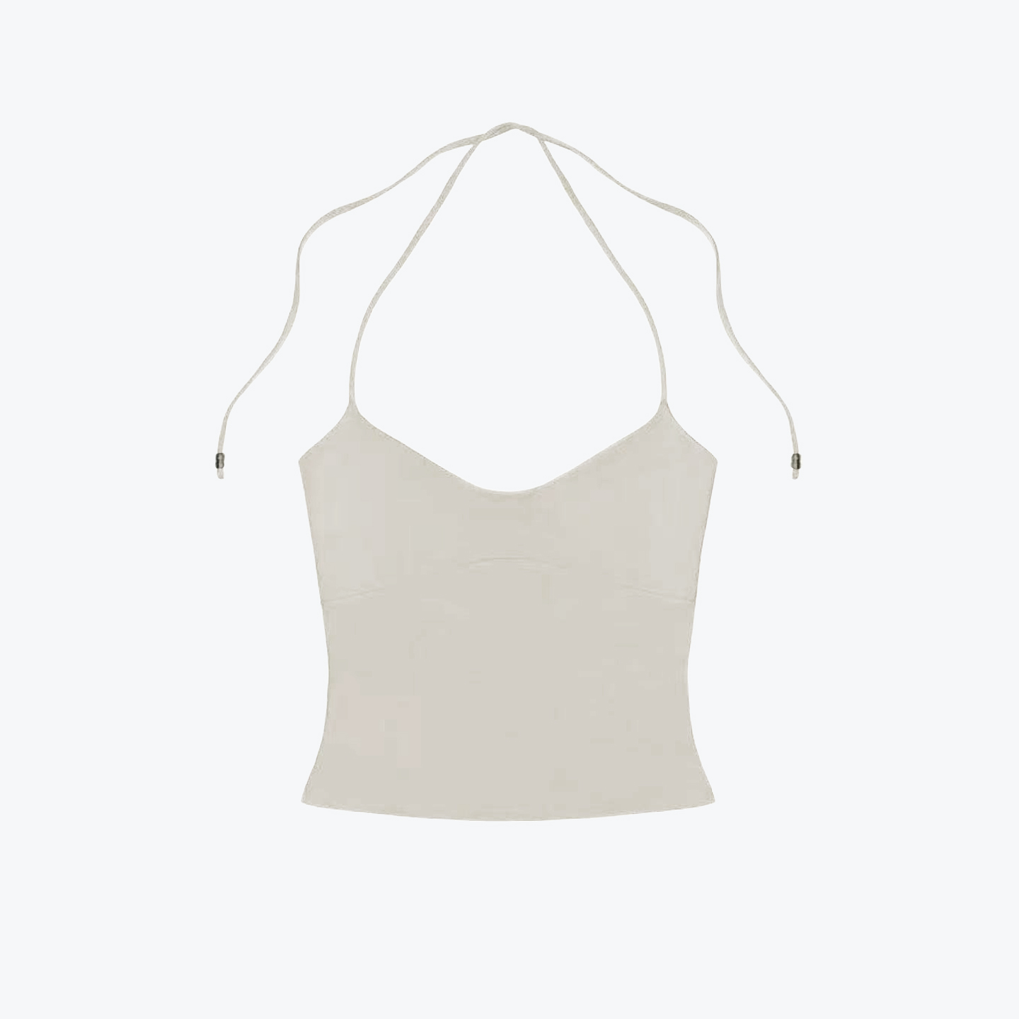 Women's Tank Open-Back Camisole Top with Metal Accents, Self-Tie Straps, Sexy Low-Neck Halter Design