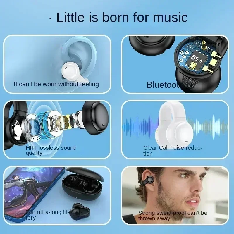 Wireless Bluetooth Earbuds with Noise Reduction Mic and LED Power Display