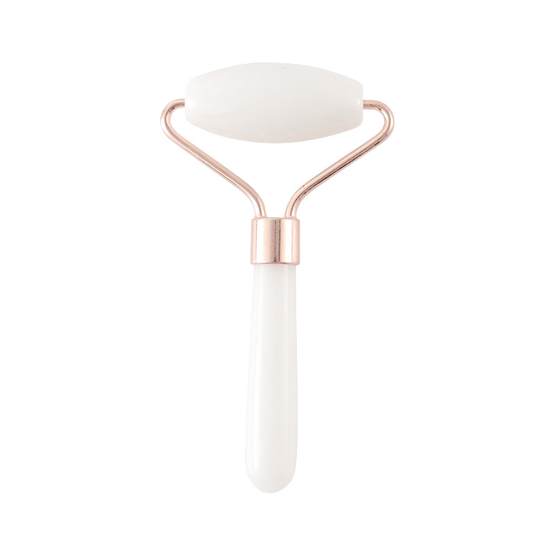 Pink Natural Resin Jade Roller Gua Sha Scraper Set, Face Lift Massager, Anti-Wrinkle & Double Chin Remover Beauty Skin