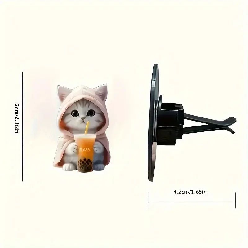 Cute Cat Car Air Freshener Vent Clip with Long Lasting Fragrance