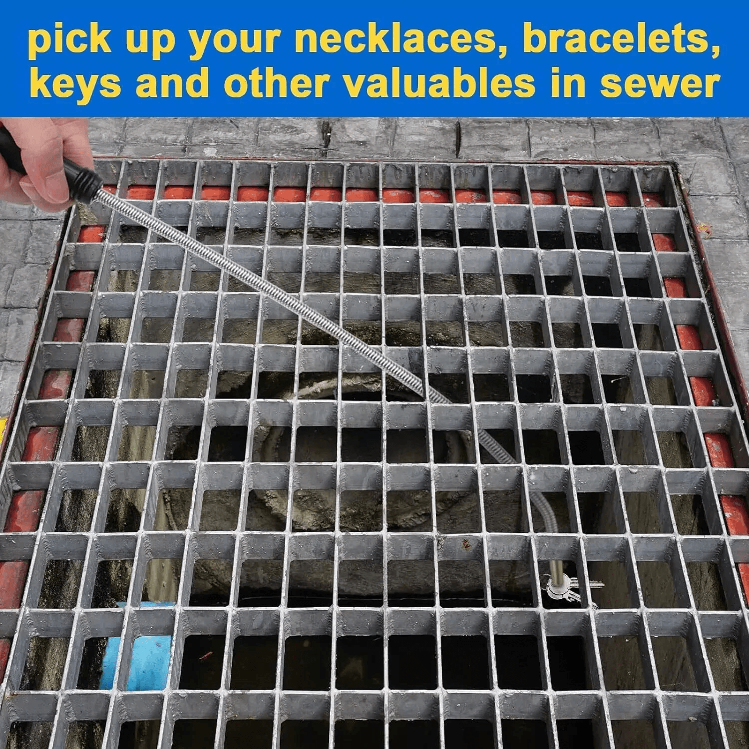 Flexible Grabber Stick, Magnetic Telescoping Pickup Rod Tool, Inspection Sweeper for Tight Spaces