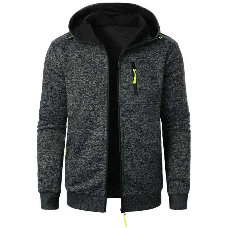 Mens Hooded Zipper Sweatshirt Jacket Winter Warm Streetwear