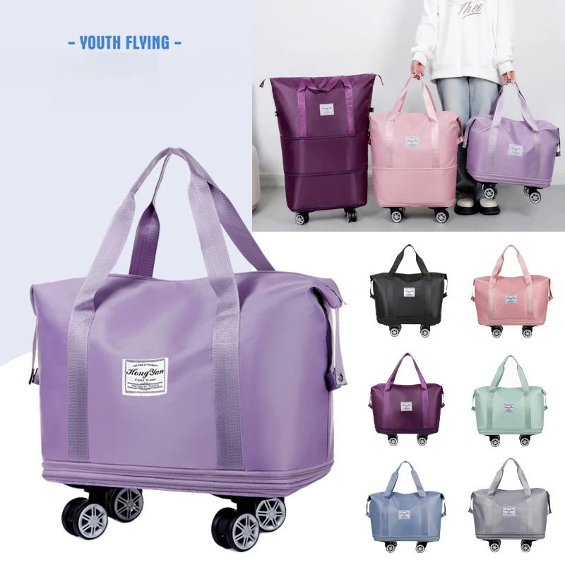 Universal Wheel Expandable Travel Bag with Large Capacity and Dry-Wet Separation