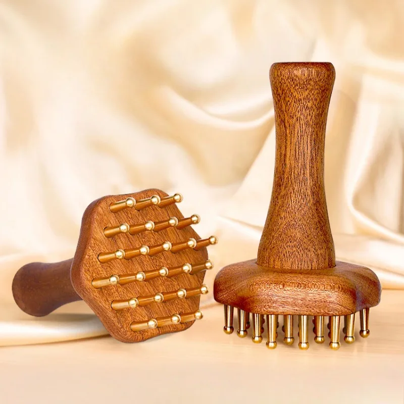 Portable Brass Gua Sha Massage Tool, Head, Neck, Leg, Body Meridian Massager, Lymphatic Muscle Relief, Pain, Deep Tissue