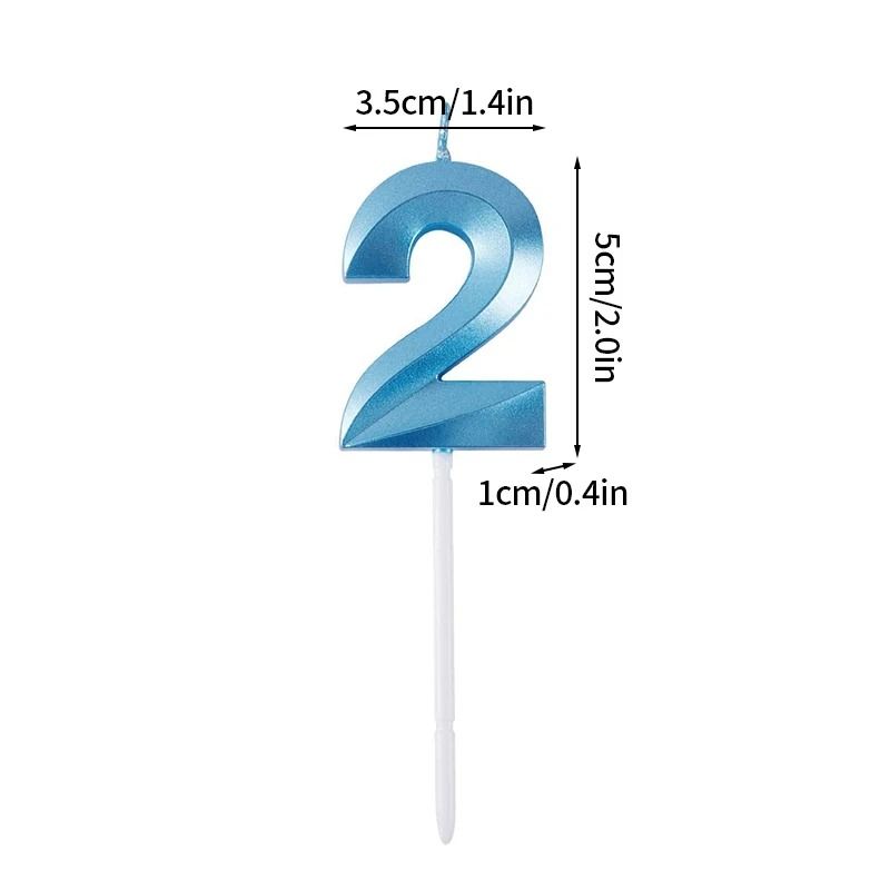 3D Metallic Digital Birthday Candle