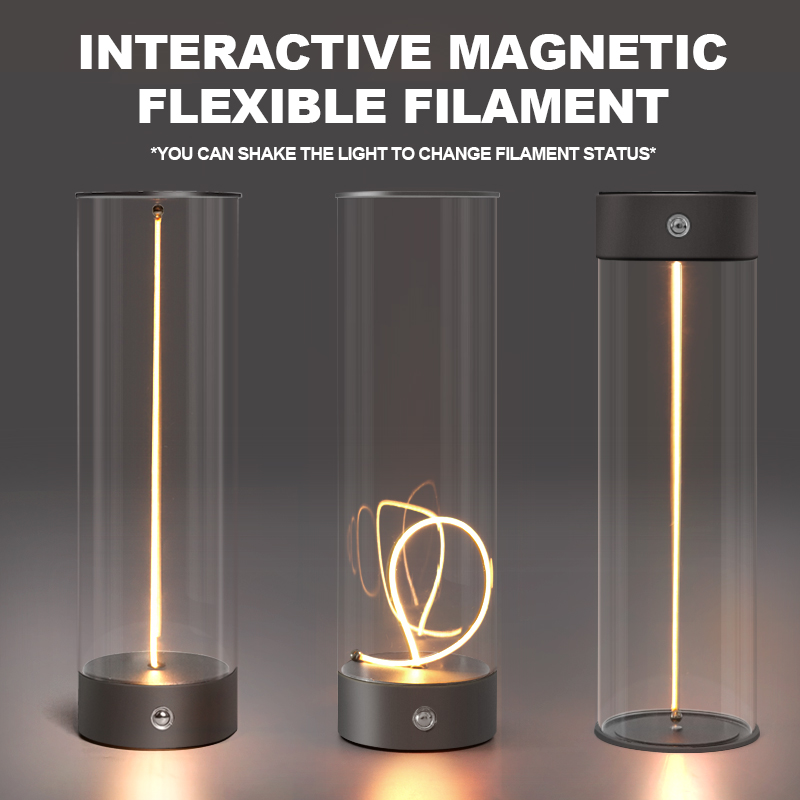 Minimalist Magnetic Lamp, Touch Control Cordless Desk Lamp with USB Rechargeable Battery, 3-Color Ambient Light