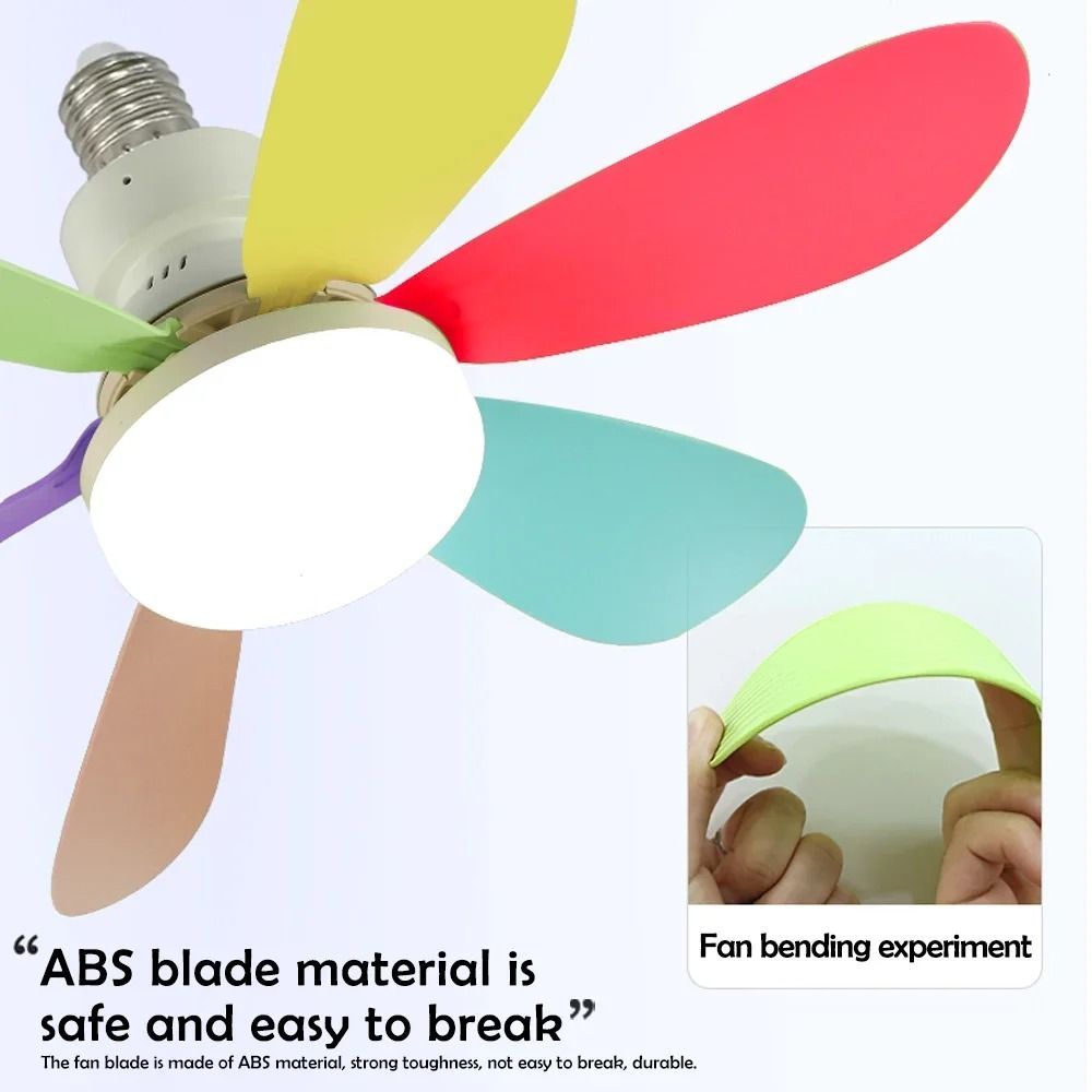 E27 Ceiling Fan Light with Remote Control and Adjustable LED Modes