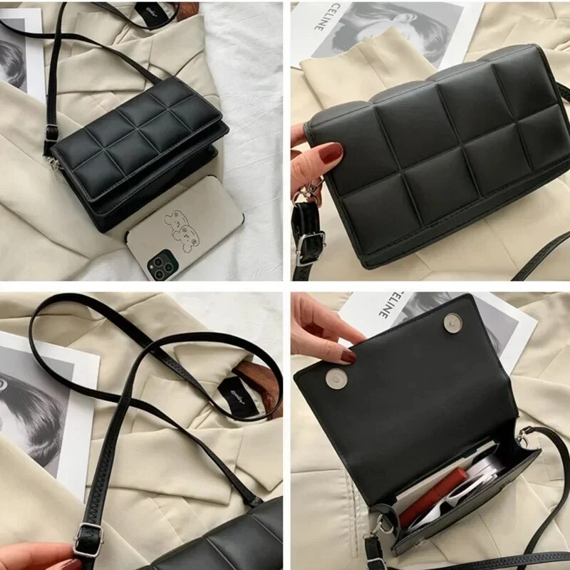 Classic Handle Handbag Women Small PU Leather Crossbody Bag Fashion Designer Shoulder Bag