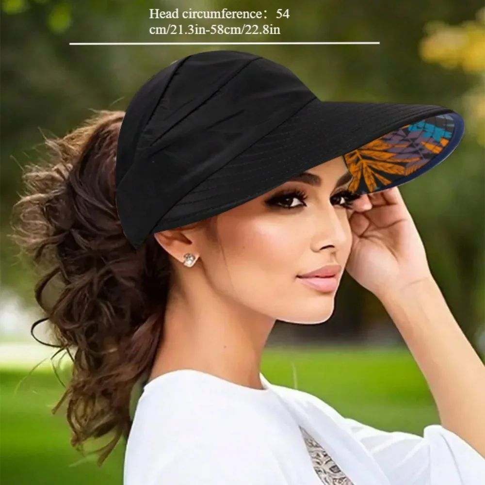 Wide Brim Ponytail Sun Hat