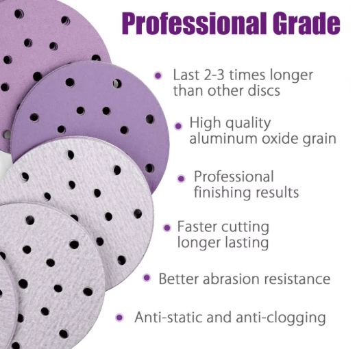 6 Inch 17 Hole Sanding Discs 60–2000 Grit Hook and Loop Wet Dry Sandpaper for Random Orbital Sanders