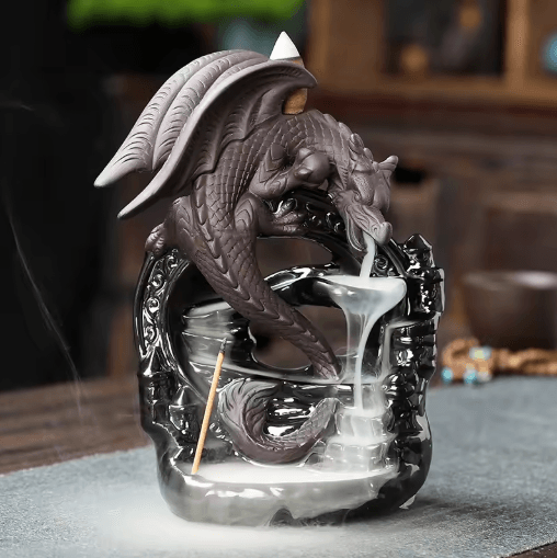 Ceramic Dragon Backflow Incense Burner Vintage Aromatherapy Decor for Home & Relaxation