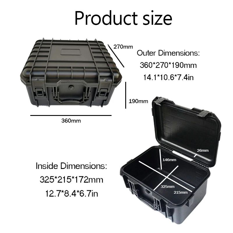 Waterproof Hard Shell Protective Carry Case with Customizable Foam Insert – Shockproof Lockable Tool