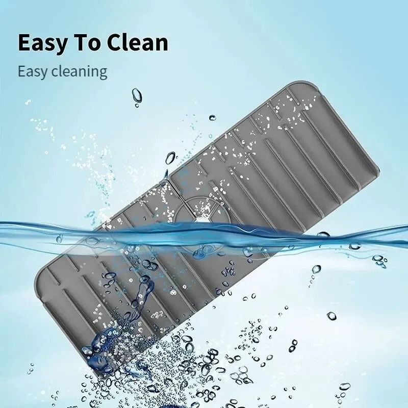 Silicone Faucet Mat Dish Soap Sponge Holder Sink Kitchen Countertop Drying Mat