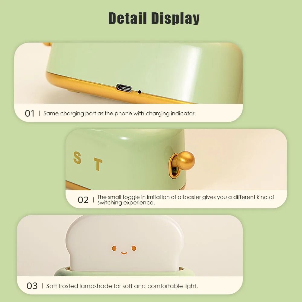 BANDIAN Bread Toast Cartoon LED Night Light