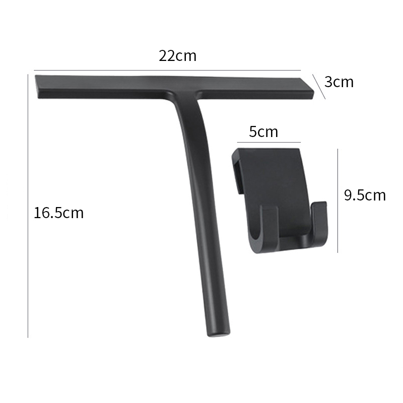 Bathroom Shower Squeegee, Household Glass Wiper, Silicone Scraper, Tiles Cleaning Tool with Hanging Holder