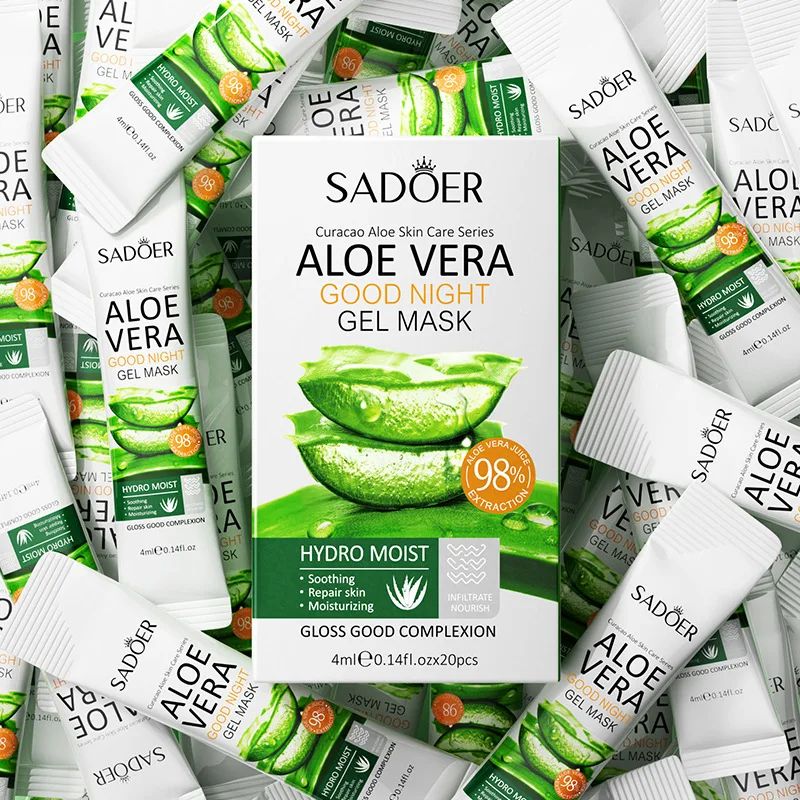 SADOER Aloe Vera Sleeping Mask 20pcs Overnight Hydrating Face Mask for Anti Aging and Skin Repair