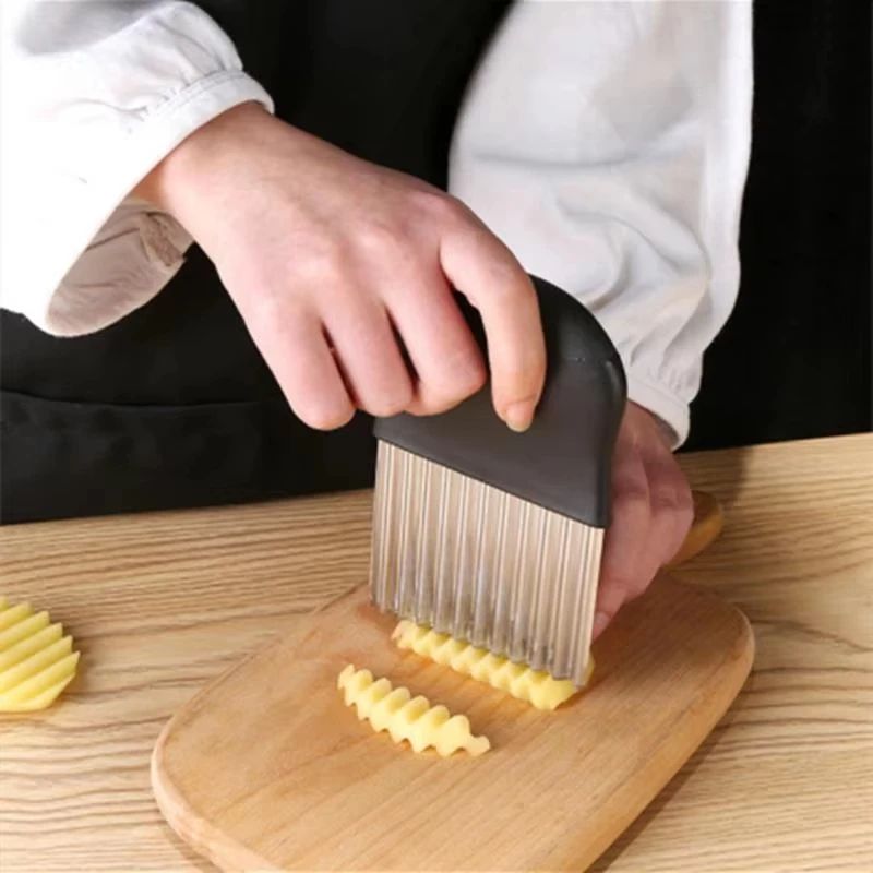 Ultimate Crinkle Cut Potato Slicer & Wavy Vegetable Cutter – Manual French Fry Maker