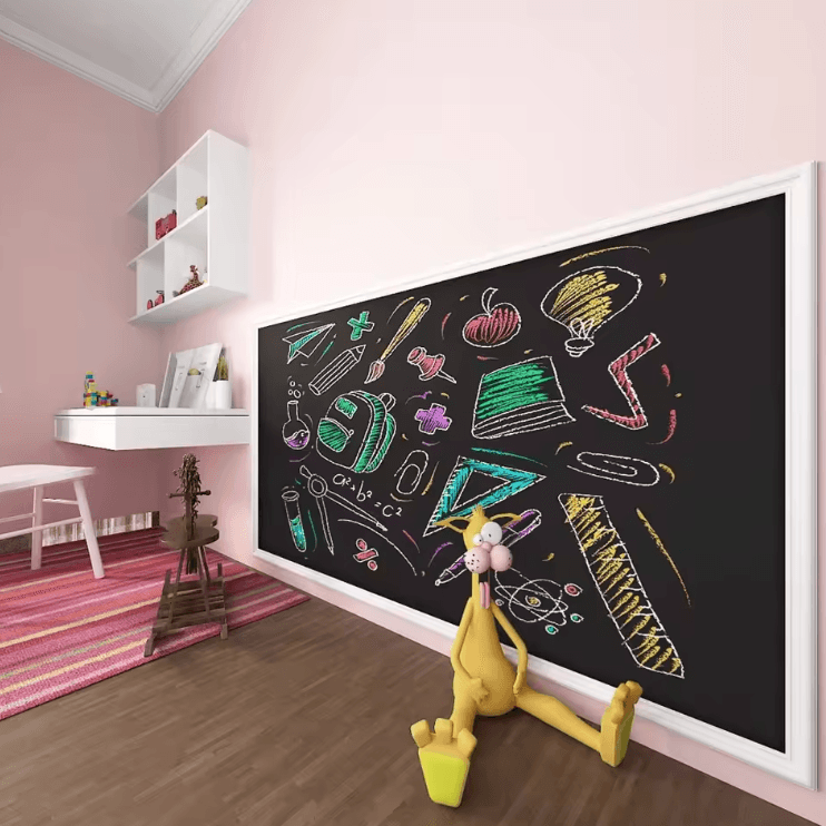 Erasable Chalkboard Wall Sticker Roll – Large DIY Blackboard Decal for Kids & Home (45x200cm)
