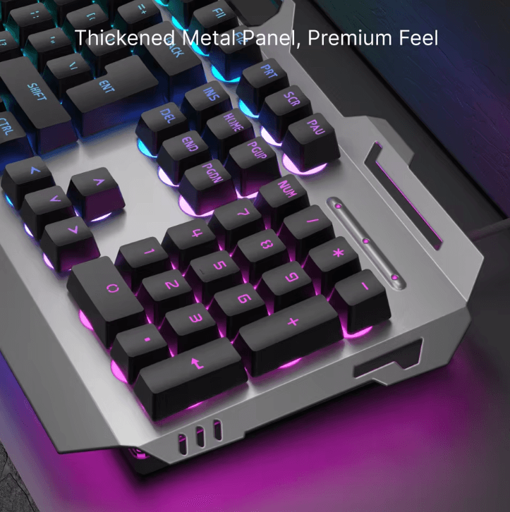 EWEADN GX80Z Gaming Silent Keyboard with All Metal Panel USB Wired Backlight