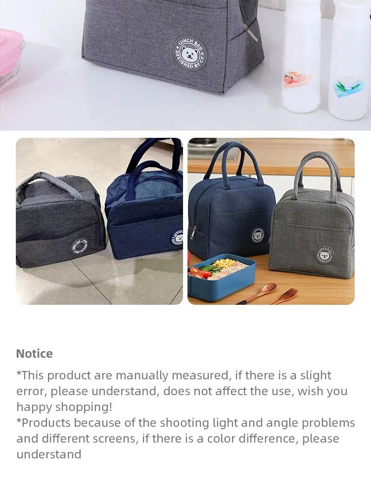 Insulated Canvas Lunch Tote Bag