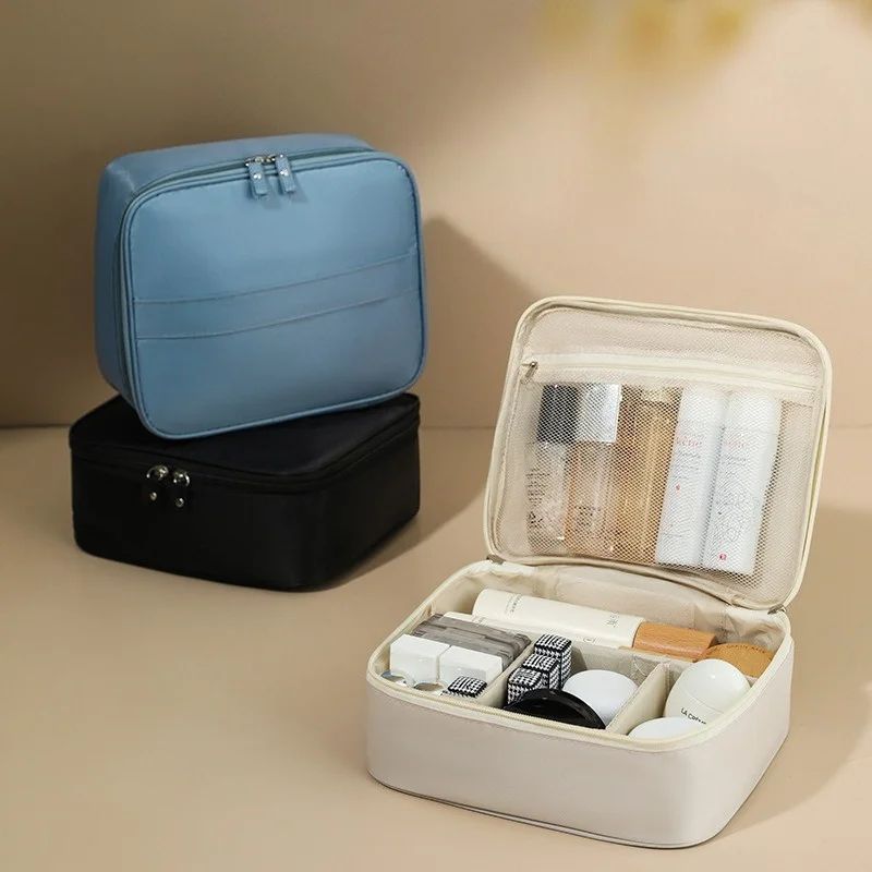 Black Travel Makeup Organizer Cosmetic Bag