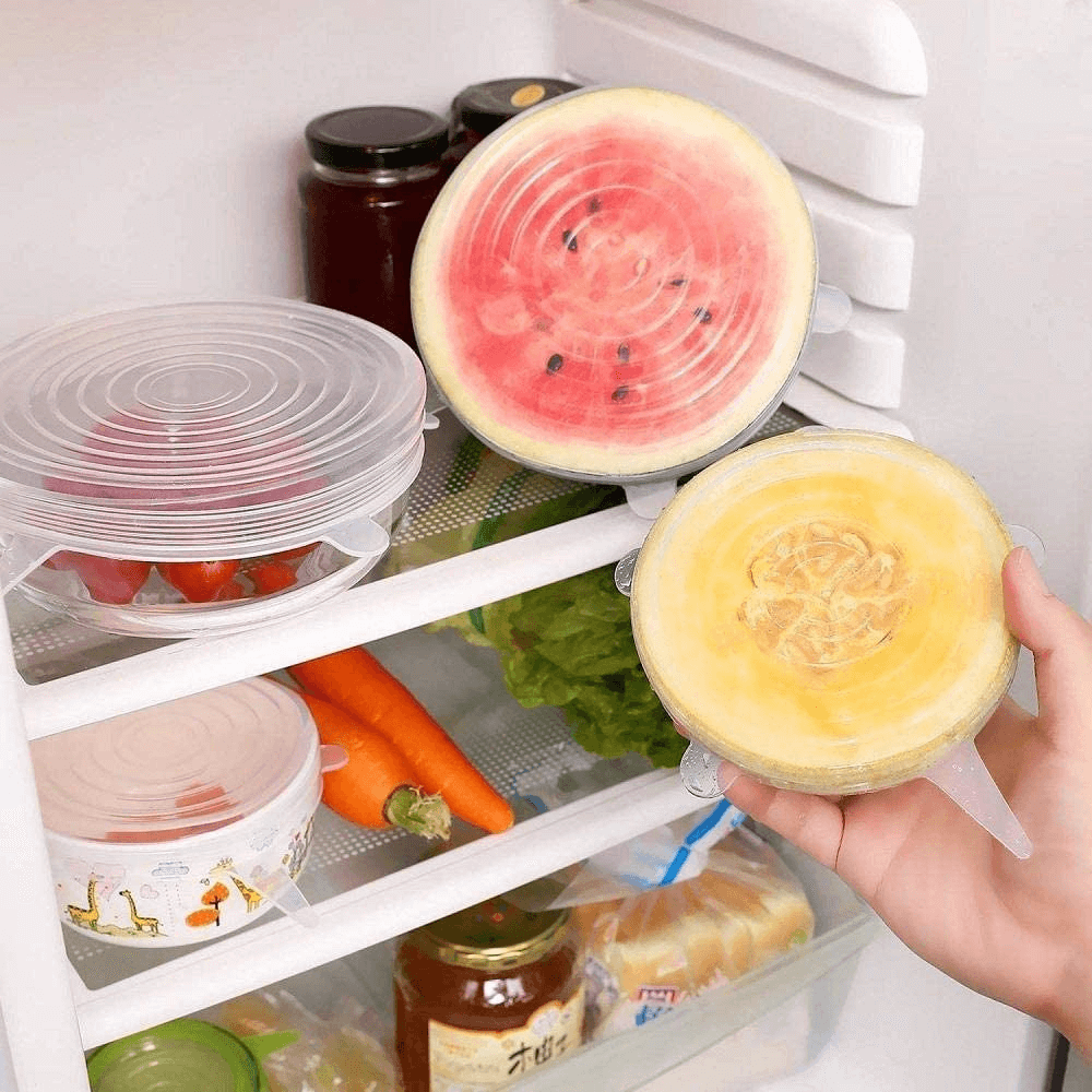6-Piece Set Stretchable Multifunctional Fruit And Vegetable Silicone Fresh-Keeping Cover