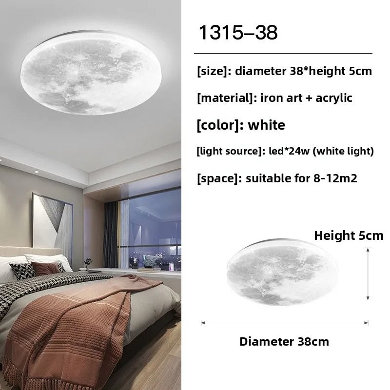 Modern Lunar Design Round LED Ceiling Lamp