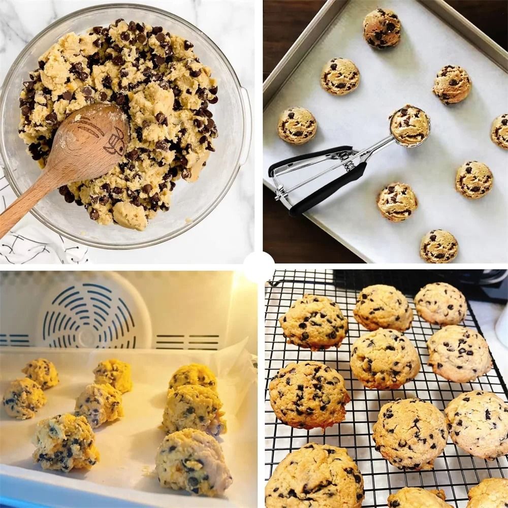 Stainless Steel Ice Cream and Cookie Dough Scoop with Trigger Release Handle