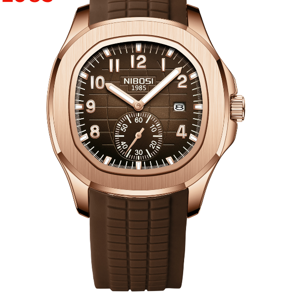 AquaLuxe Mens Waterproof Quartz Watch with Luminous Dial & Auto Date
