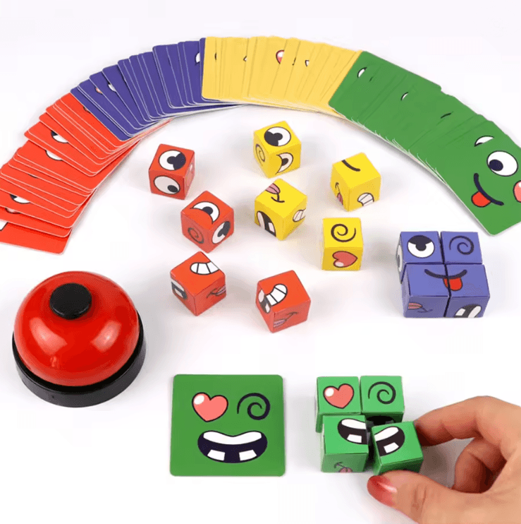 ExpressCube Kids Face Expression Puzzle Building Blocks Montessori Learning Toy