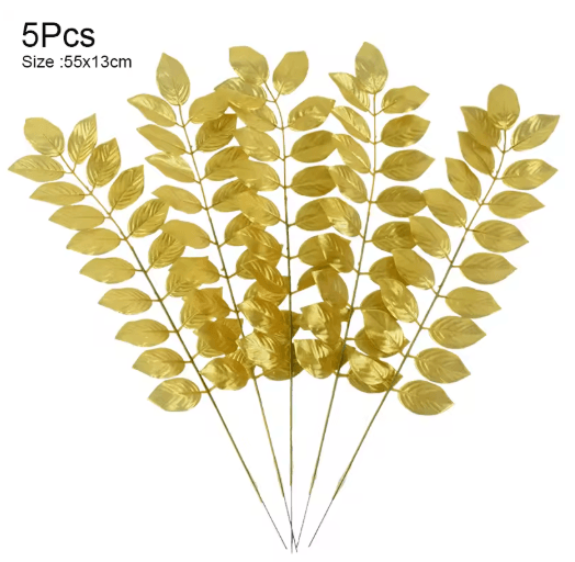 Artificial Palm Leaves Gold Green Turtle Leaf Decor for Wedding & Home Styling