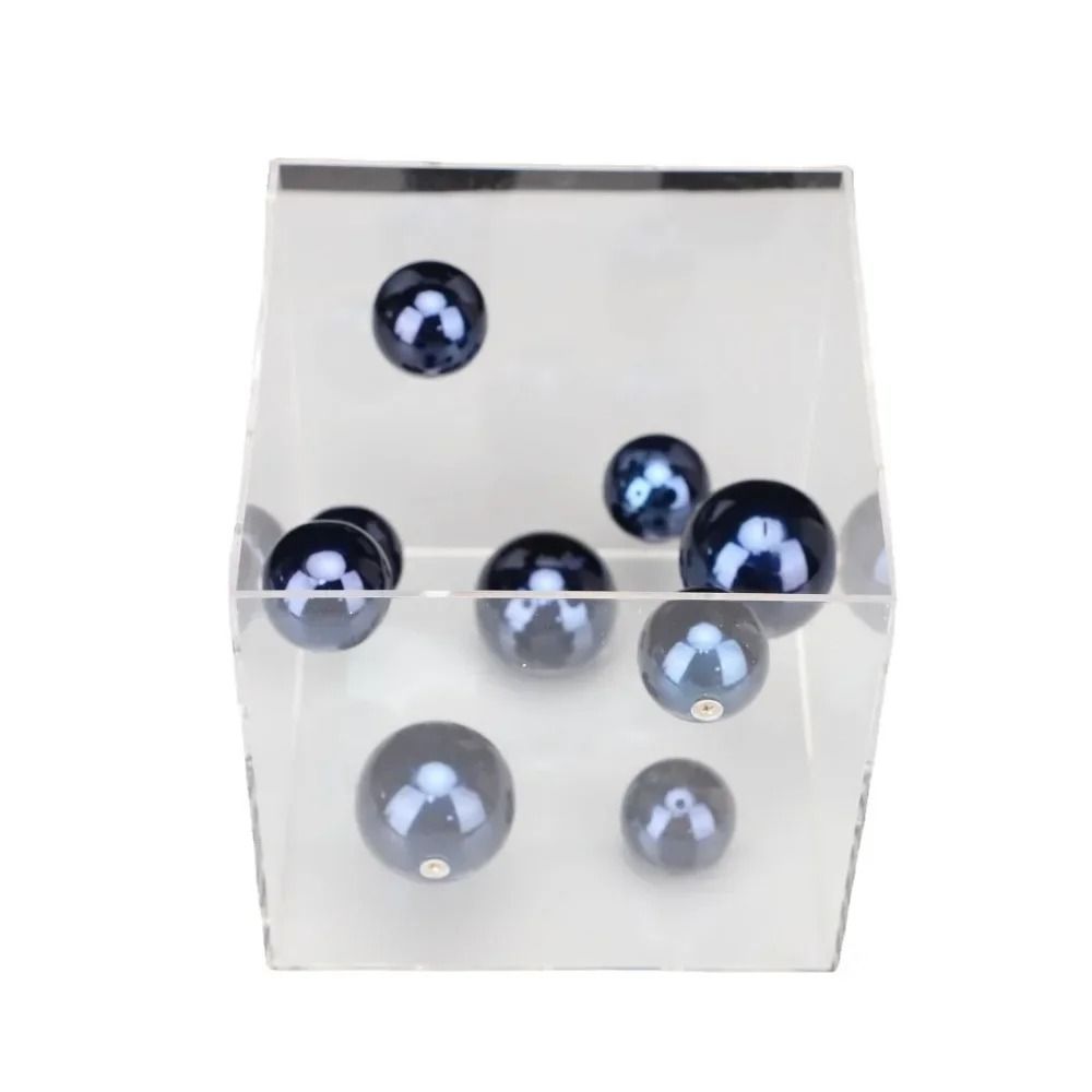 Geometric Metal Decor Sculpture in Acrylic Display Box for Modern Minimalist Home Styling