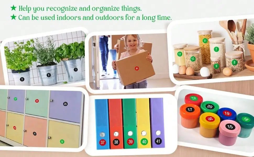 Waterproof Consecutive Number Stickers 1 to 50