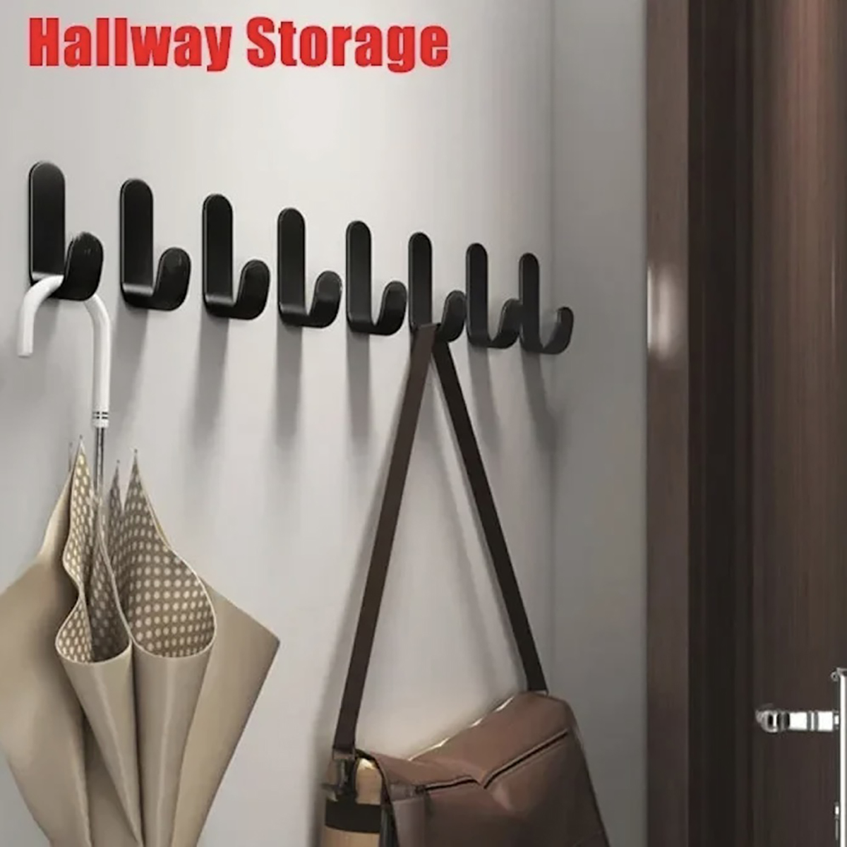 Waterproof Self-Adhesive J-Hooks for Bathroom Towel Kitchen Key Hanging