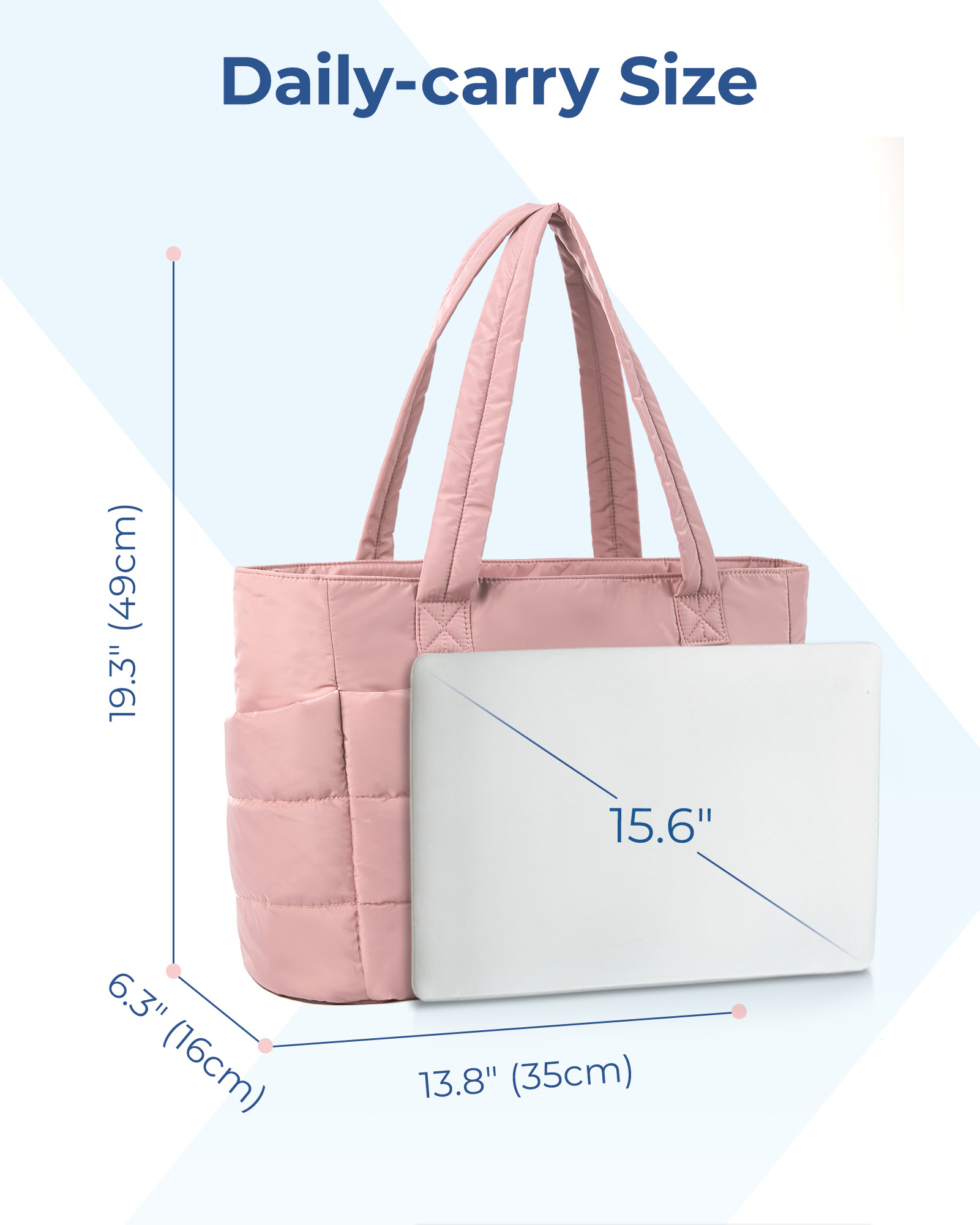 Large Capacity Tote Bag for Women, Puffer Padded Handbag for Travel, Work & School