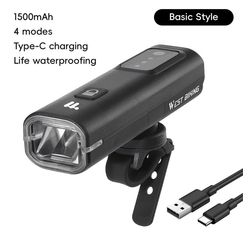 Smart Light Sensing Bicycle Front Headlight 400 Lumen Rechargeable Bike Light