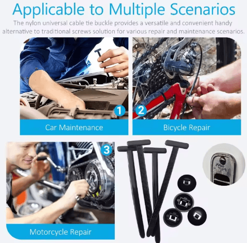 Self-Locking Universal Nylon Cable Ties with Buckle & Pin